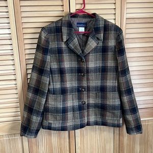 Womens Herman Geist plaid blazer size 14